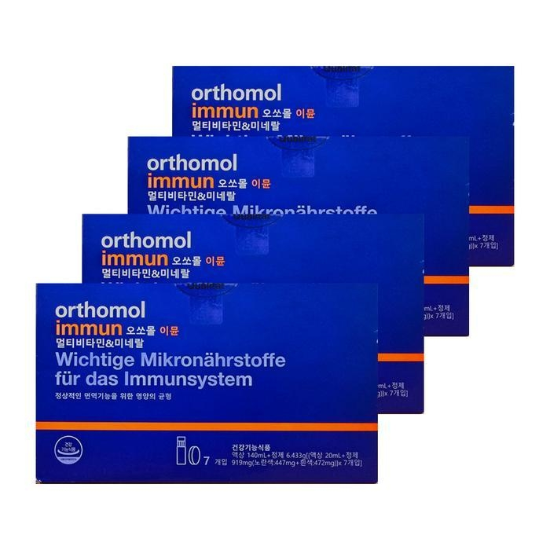 (주)셀러허브 52304842-오쏘몰 이뮨 멀티비타민 미네랄 (액상 20ml + 정제 919mg) x 7개입 4박스  HIS