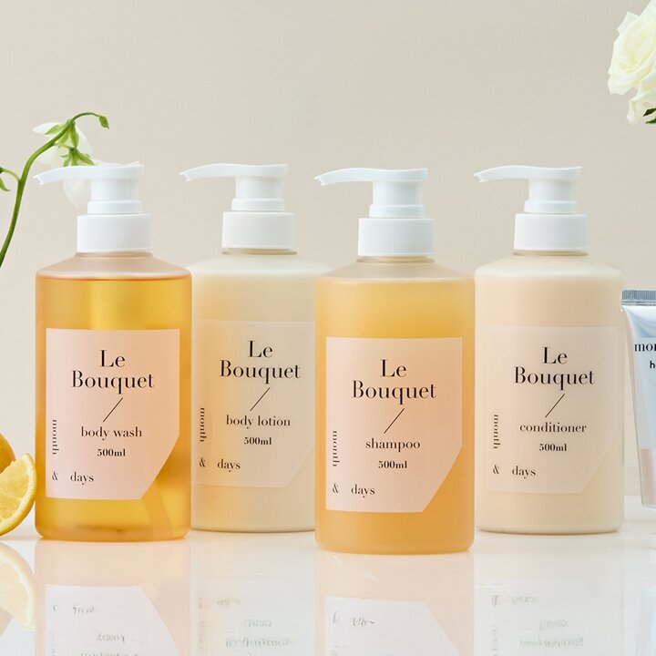 먼스앤데이즈 르 부케 풀패키지(샴푸 500ml +컨디셔너 500ml +바디워시 500ml +바디로션  500ml)