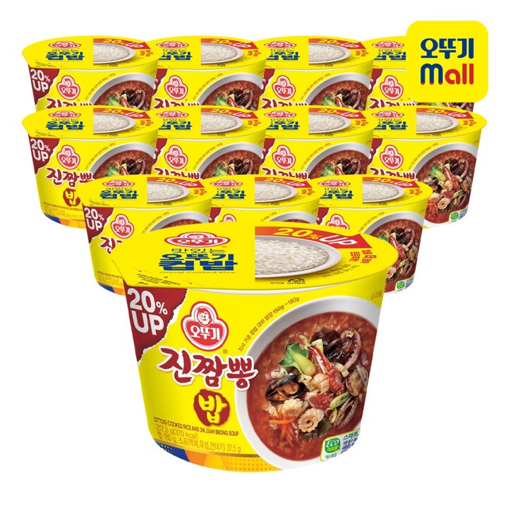 [오뚜기] [1BOX] 컵밥 진짬뽕밥 (증량) 217.5g 12개