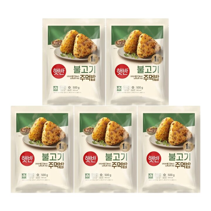 CJ 햇반 쿡반 불고기주먹밥 500g x 5개