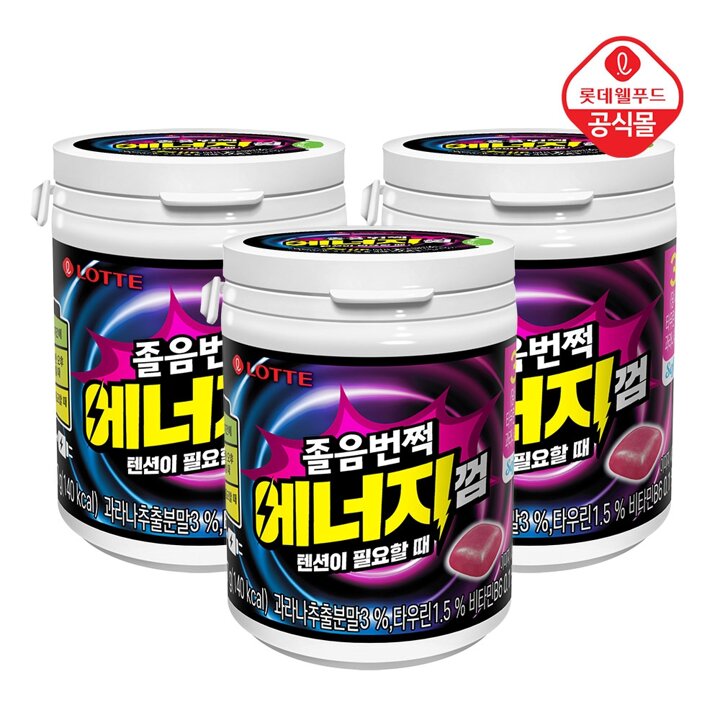 졸음번쩍껌 에너지 87g x 3개