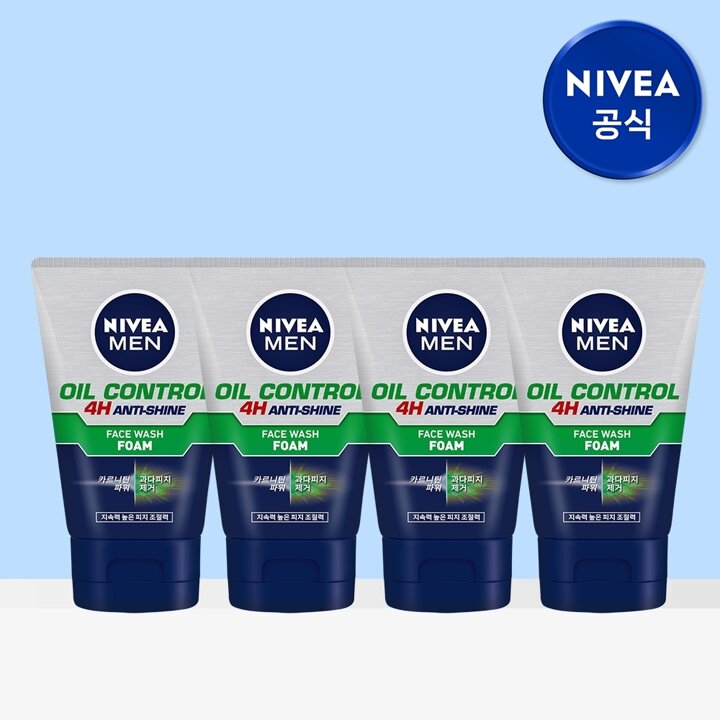 니베아 맨 오일 컨트롤 훼이스 워시 폼 100g 4개