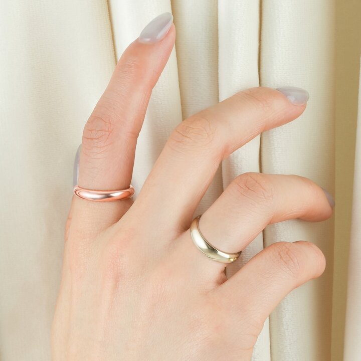 [모아르] 18K 반지 엥게이지 반엥게이지 로즈 샴페인 F타입