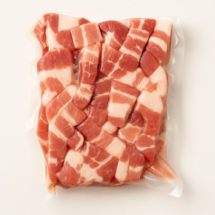 [더미트] 수입산 듀록 한입거리 삼겹살 1kg 2팩
