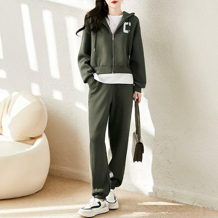 [헬리꽁땡]레터링후드트레이닝상하세트(색상선택)