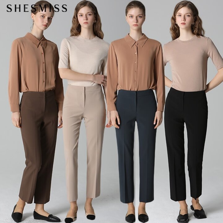 [쉬즈미스(SHESMISS)] 컴포트 히든버튼 슬랙스 (택가격:158000원)