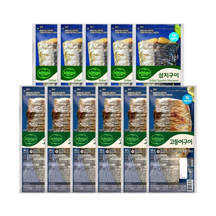 CJ 비비고 생선구이 고등어60g x6개 + 삼치60g x5개(냉동)