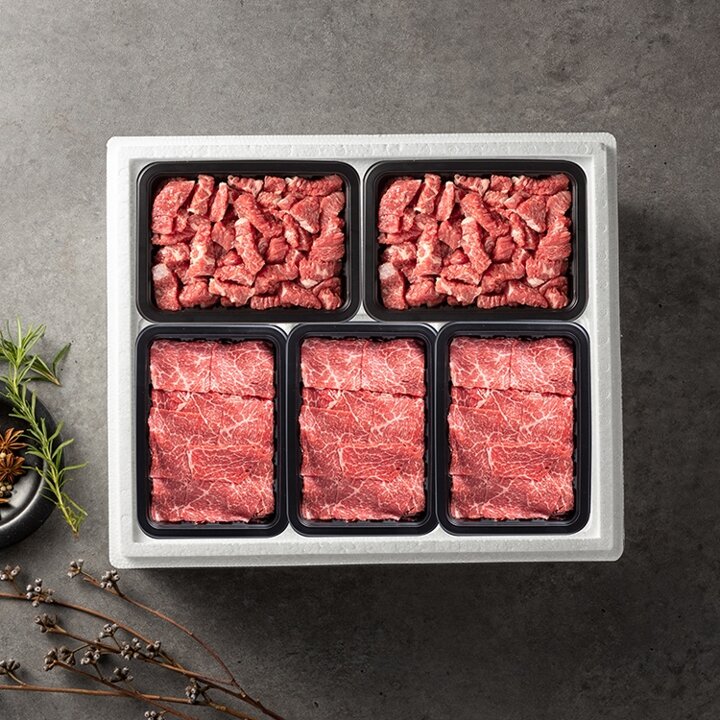 [안동한우][냉장] 한우혼합선물세트 3호 3.0kg [불고기 1.8kg, 국거리 1.2kg / 1++(9)등급]