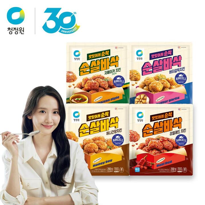 청정원 순살바삭치킨 4종(리얼레드/버터갈릭/허니간장/자메이카)4개 골라담기