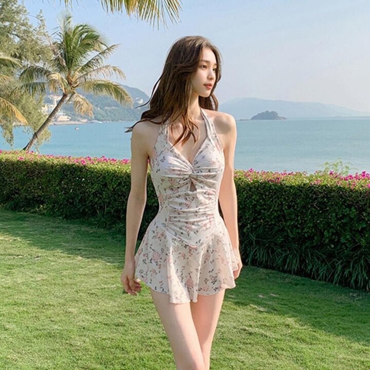 여자 바캉스 커버업 셔링 비치웨어 원피스 수영복