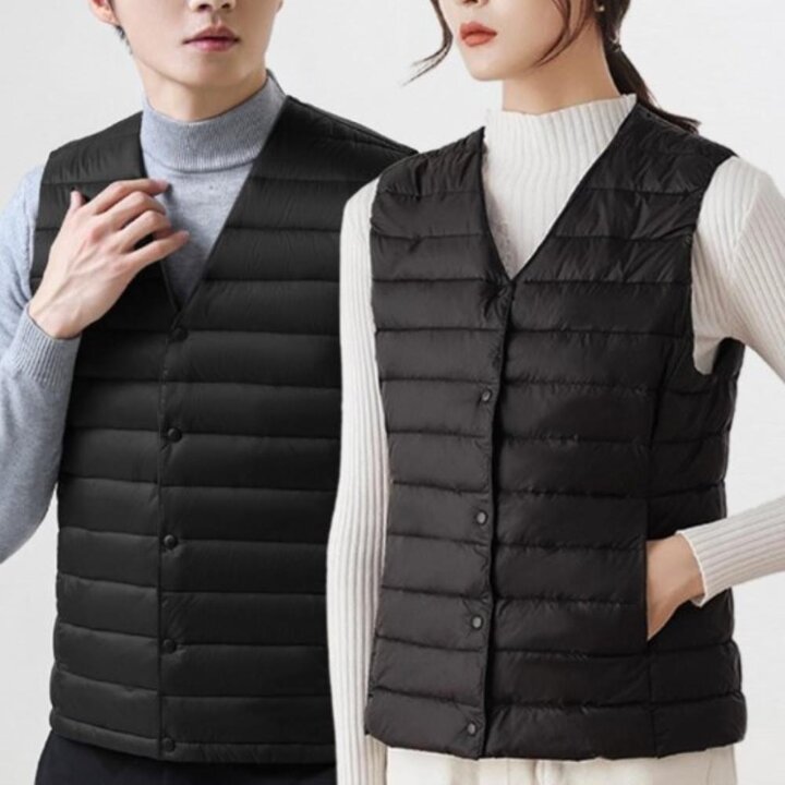 [옷자락] 남자 여자 경량 브이넥 생활방수 데일리 패딩 조끼