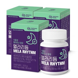 [대상웰라이프] 식물성 멜라토닌 함유 멜라리듬 (350mgx30정)(30일분), 3ea