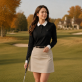 [DENNIS] 26FW신상 여성 모던 배색 골조직 스판 긴팔카라티_NARFLTS056