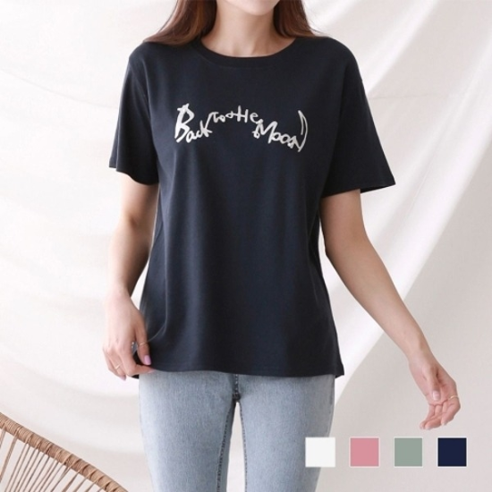 여성 버터문 프린트 티셔츠 기본 티셔츠19614387667501