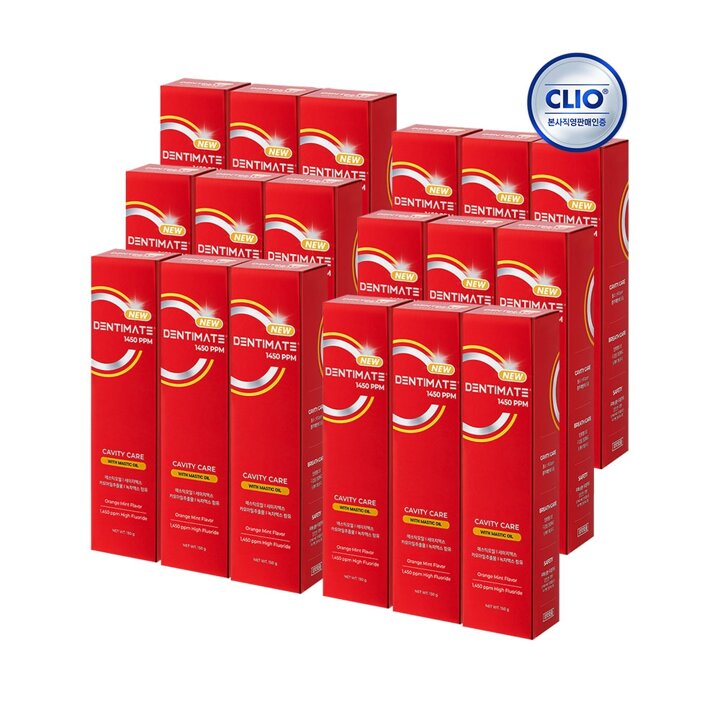 크리오 덴티메이트 1450 고불소 매스틱 충치케어 치약 150g 6입 x3개(총 18개)