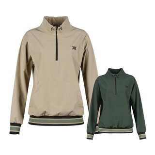 럭스골프 여성 하프넥 반집업 배색 시보리 긴팔 티셔츠 MW25A616W
