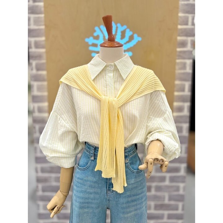 (신세계마산점)(SET) 숄세트 스트라이프 셔츠 (LC31F5NB519S)