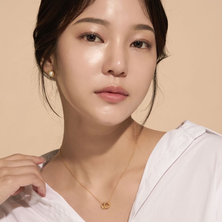 한국금다이아몬드 여자 순금 목걸이 트윈 24K 3.75g 18K장식