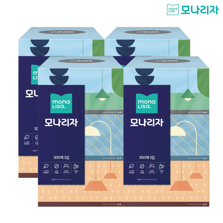 모나리자 미용티슈 300매*3입 x 4팩
