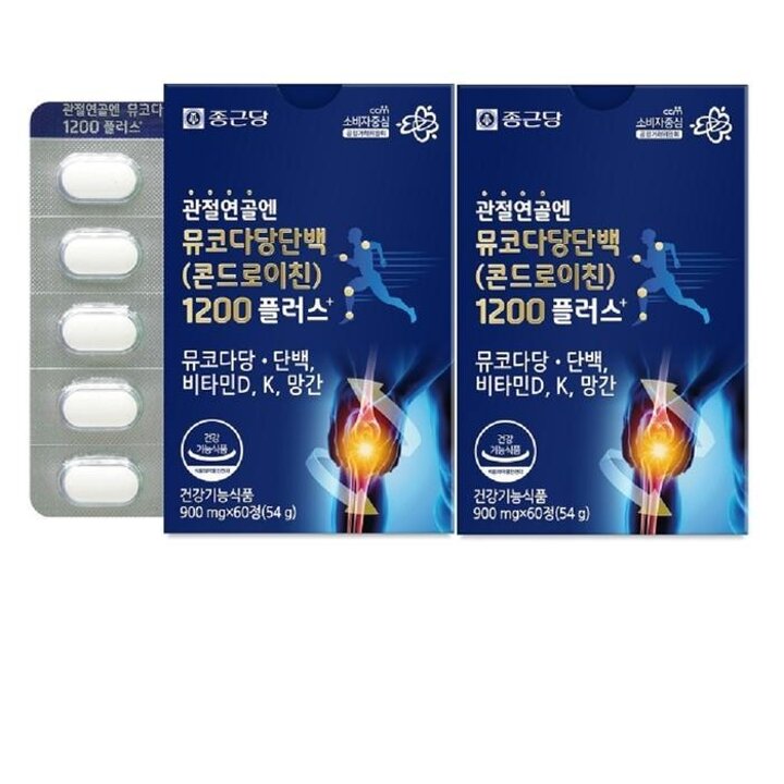 [종근당]관절연골엔뮤코다당단백(콘드로이친)1200플러스900mgx60정1+1총2개총120정가족건강학교