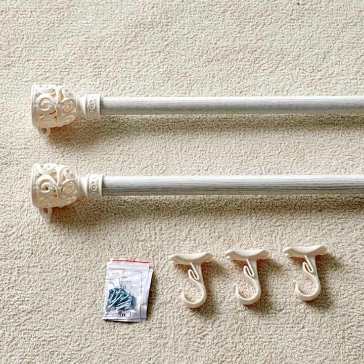 뷰하우스 커튼봉 화이트 4단 25mm (330cm-440cm)