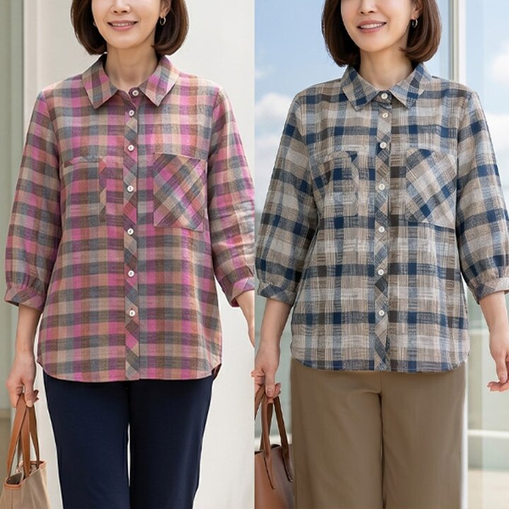 [엄마옷 로즈맘] 오하면마체크셔츠