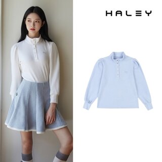 헤일리골프 여성 부클 골드 미니 스냅 긴팔 티셔츠 HWBKT1121