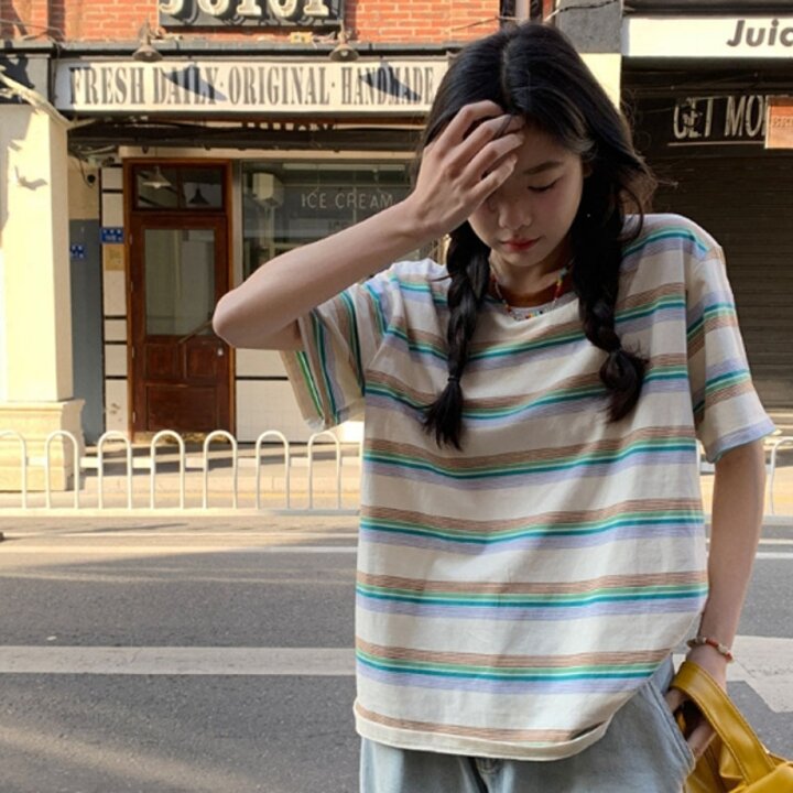 여성 스트라이프 반팔티 반팔티셔츠 DMSW-TSH-SDWSLTN11