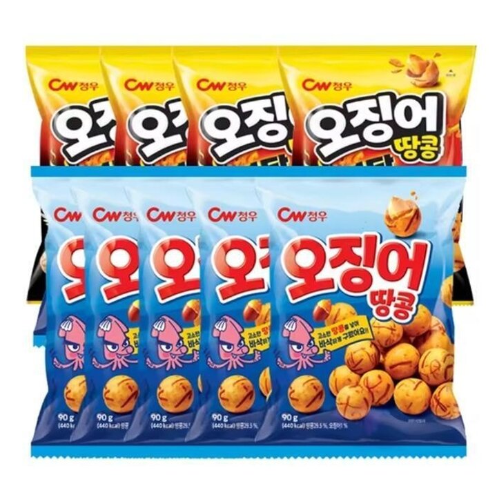 청우 오징어땅콩90g 5봉   불닭맛오땅90g 5봉 (43952018)