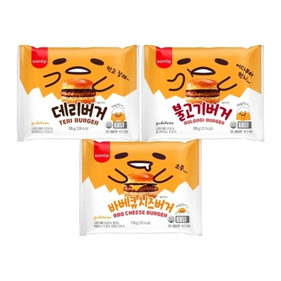 삼립 버거 3종 (데리버거/불고기/바베큐치즈) 8봉18424033588257