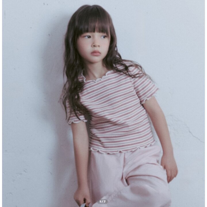 (신세계센텀점)[센텀점 아꽁떼]테일스쿱 골지스트라이프티셔츠 (76324-332-05)