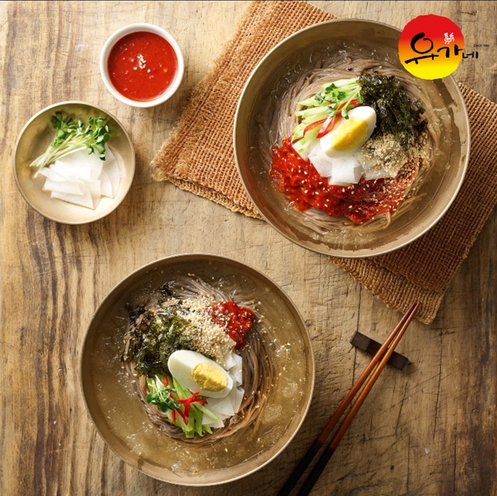I유가네 막국수 4인분(메밀면 4팩+육수 2팩+비빔장 2팩)