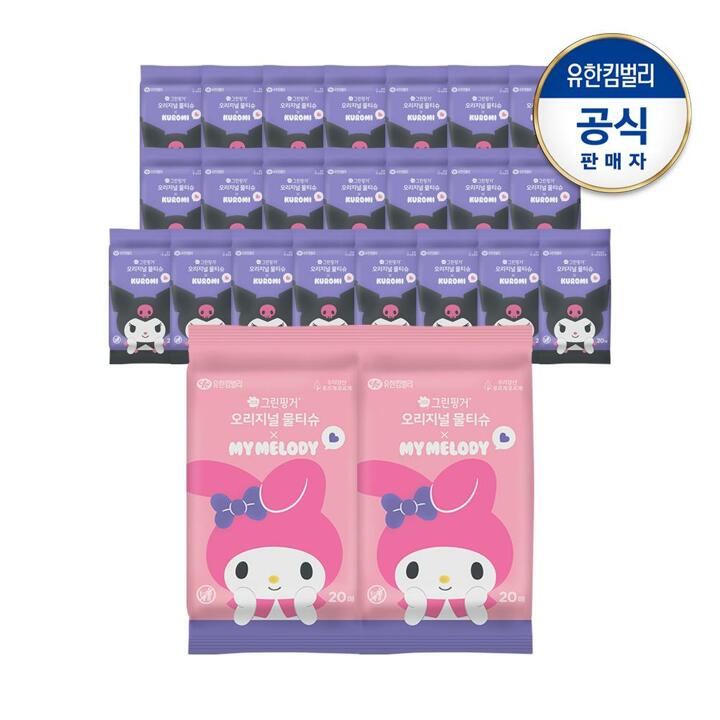그린핑거 마이멜로디쿠로미 오리지널 물티슈 20매X24팩