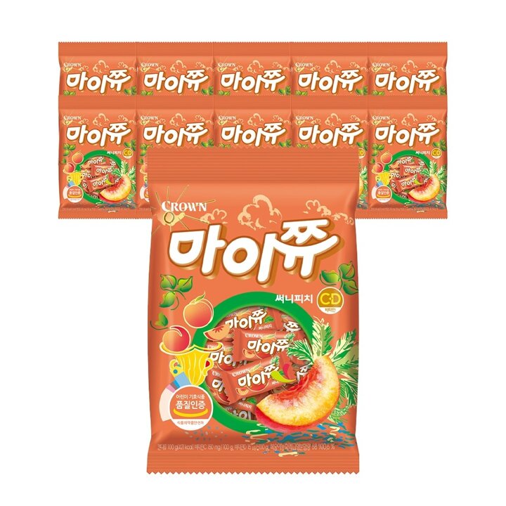 크라운 마이쮸 써니피치 100g 10봉