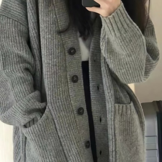 여성 겨울 데일리 도톰 하찌니트 가디건