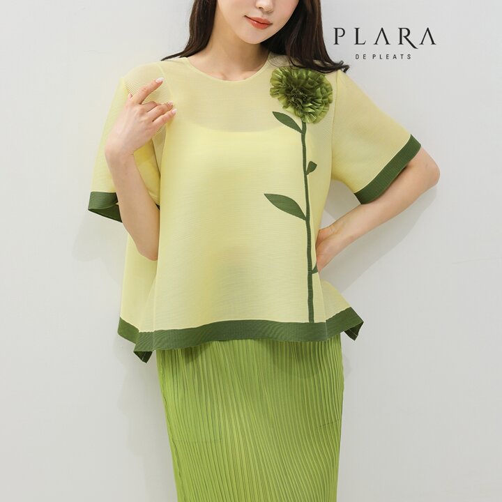 플라라 (88까지)플리츠카네이션블라우스