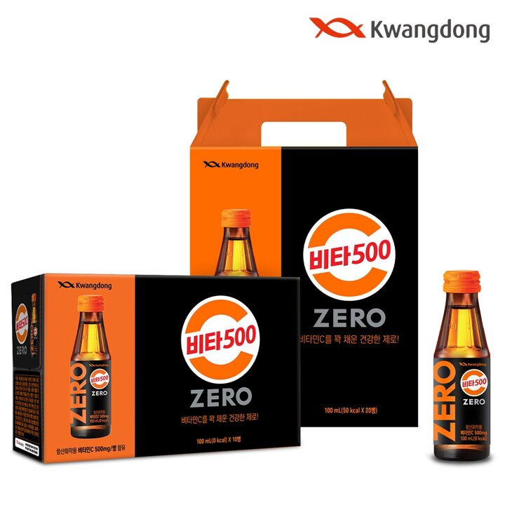 (S) [선물세트] 광동 비타500 제로 zero 100ml x 40병 / 선물 케이스 제공