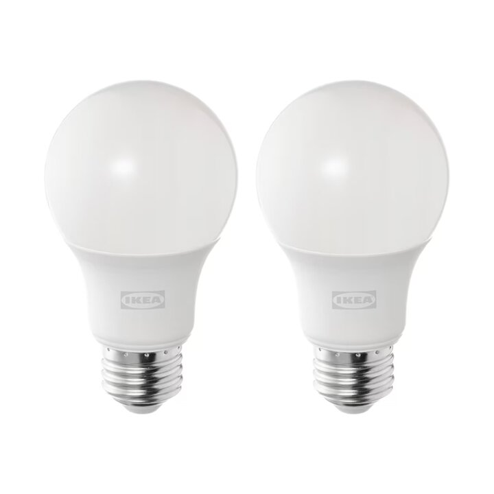 이케아 SOLHETTA 솔헤타 LED 전구 2개입 E26 806 루멘 밝기조절/조명/스탠드/따뜻한색/램프