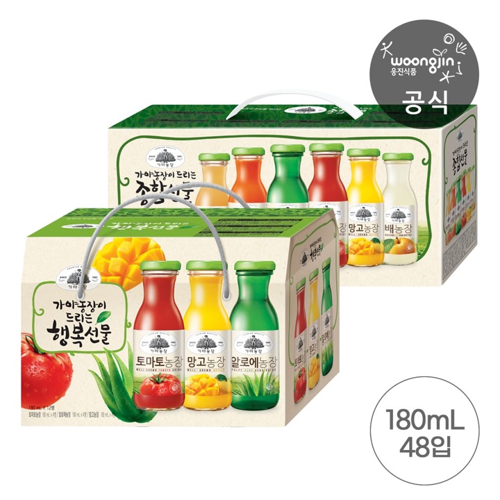 웅진식품 자연은 선물세트 180mL 12병 4박스