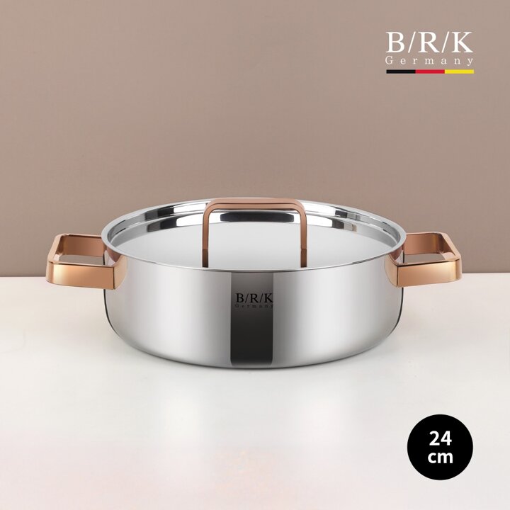 [BRK] 로즈골드 통5중 스테인리스 스틸 전골 냄비 24cm