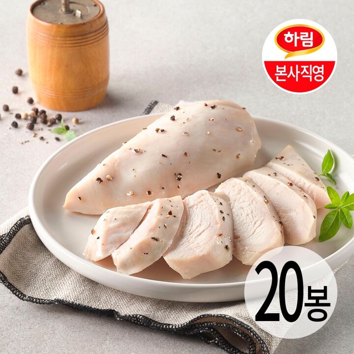 하림ㅣ하림이닭 저염닭가슴살 블랙페퍼 100g 20팩