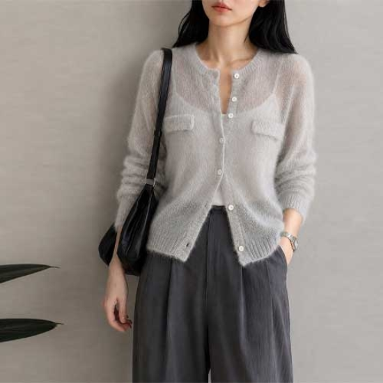  울캐시 모헤어 시어 가디건KPLL26FW635