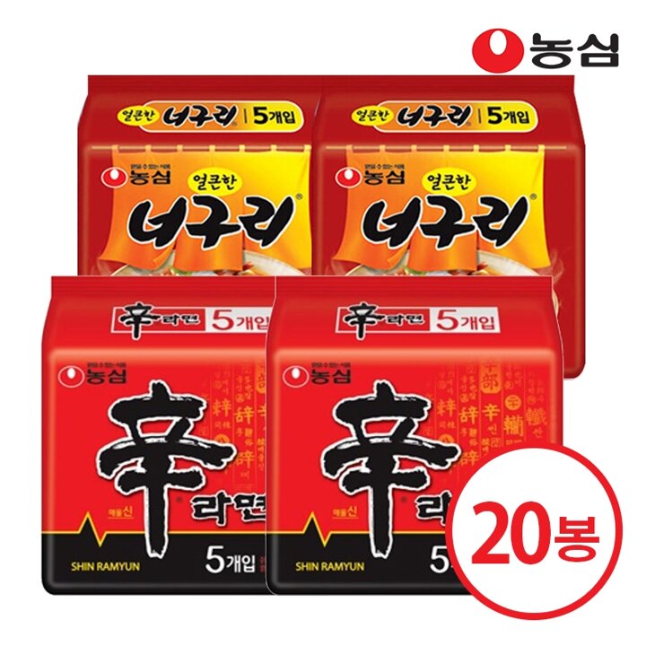 농심 신라면 10개 + 얼큰한 너구리 10개