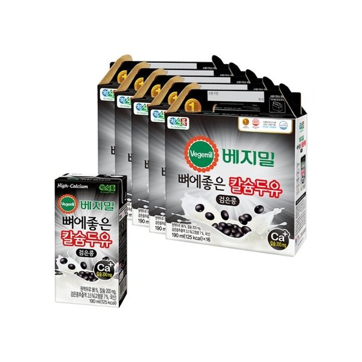 [SSG특가] 베지밀 뼈에좋은 칼슘 두유 검은콩 190mlx80팩