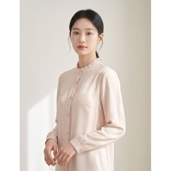A1394_PG267120 [하프클럽/올리비아하슬러] 프릴넥 비즈블라우스 OHEWBL201