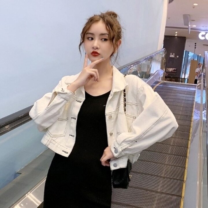 스티치 세미 크롭 데님 자켓20338162667501
