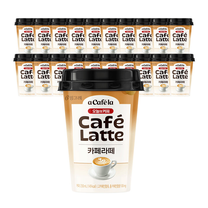 빙그레 오늘의 커피 카페라떼 250ml 20개입 / 편의점컵커피
