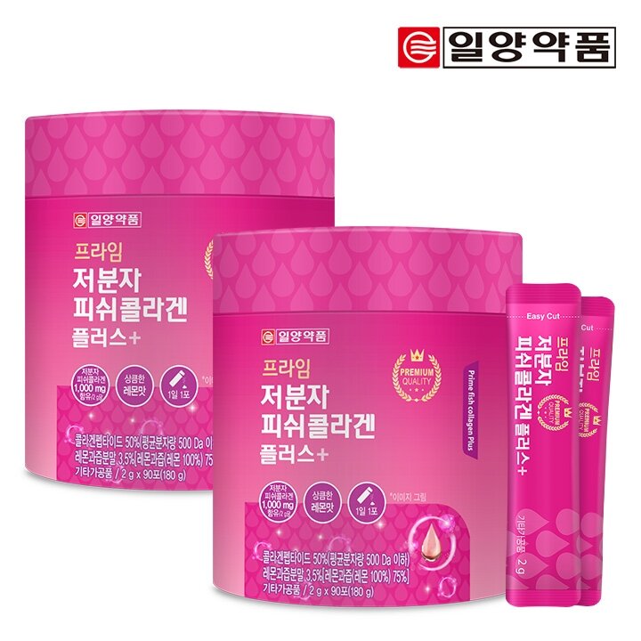 일양약품 프라임 저분자 피쉬콜라겐 90포 2통(6개월분) / 먹는 엘라스틴