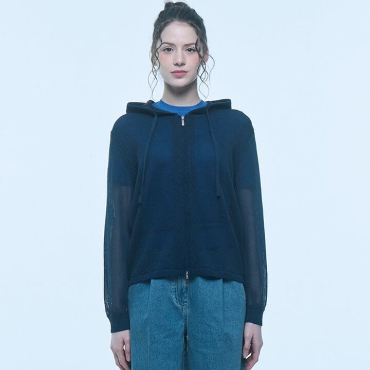(신세계센텀점)린넨 블렌디드 스카시 후드 가디건 (UFKKCA257N-NAVY)