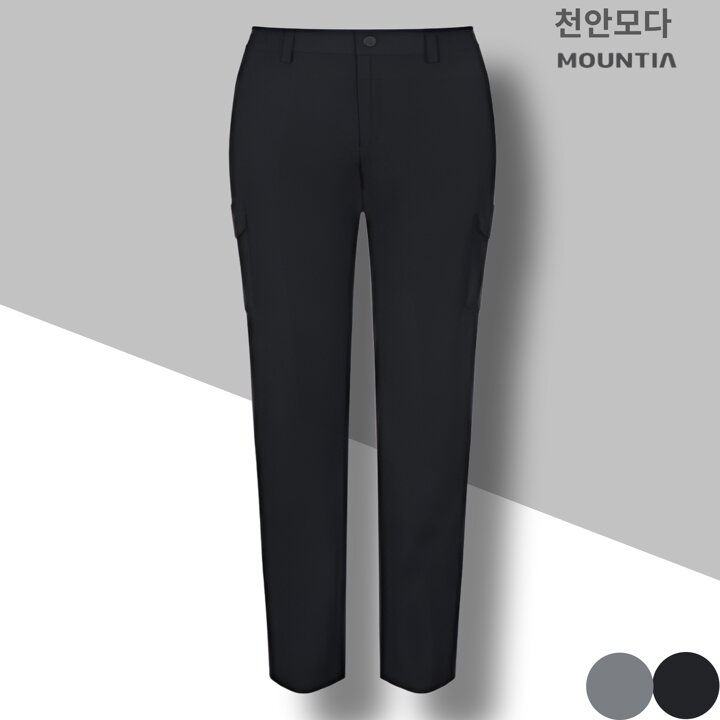 마운티아 신축성이 좋은 소재 여성 봄 카고 바지  등산바지 일상 엘투팬츠2 1MQPNS4505 블랙CA